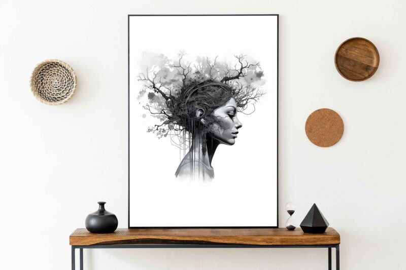 Abstract Woman & Branches Poster - Image 3